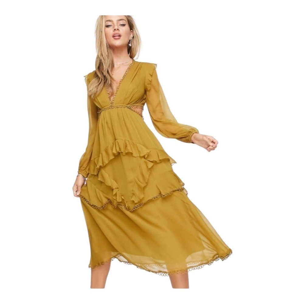 ASOS Mustard Midi Dress